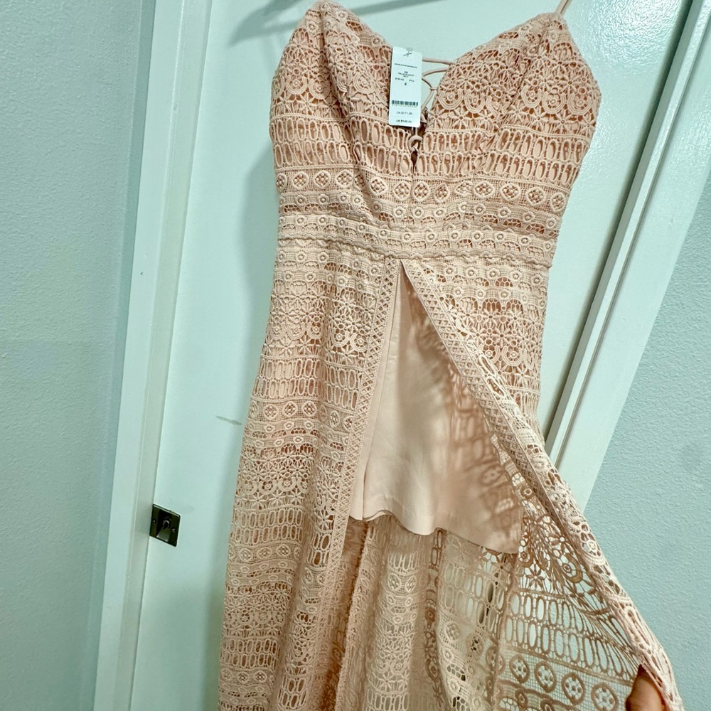 Bebe Pink Embellished Maxi Dress Sweetheart Neckline